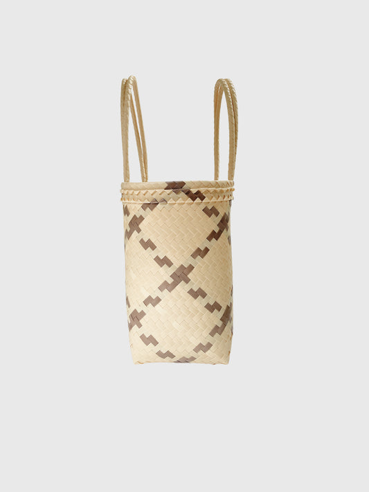 ベージュ チェック ルリック ハンドバッグ