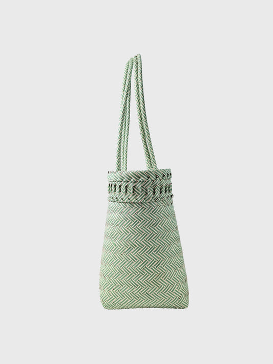 グリーン ルリック ロングハンドルトートバッグ M