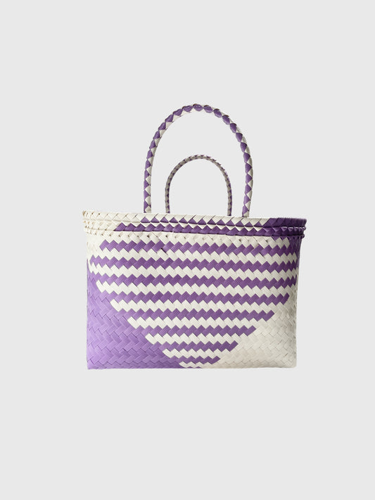 パープル ホワイト ランドスケープ ルリック ハンドバッグ