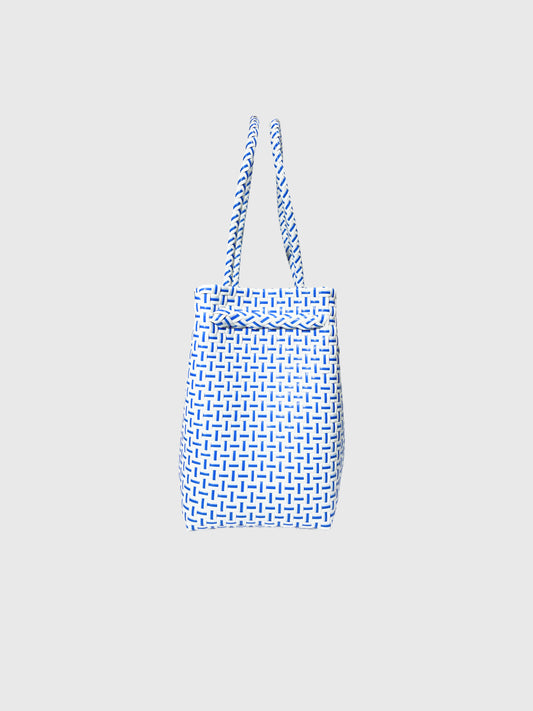 ホワイト ブルー トートバッグ