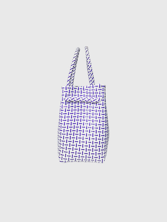 ホワイト パープル ミニハンドバッグ