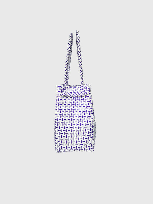 ホワイト パープル トートバッグ