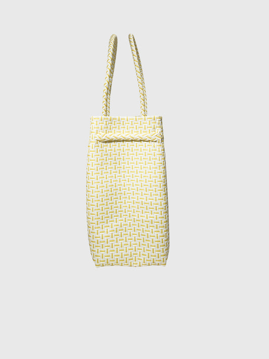 ホワイト イエロー ビッグトートバッグ