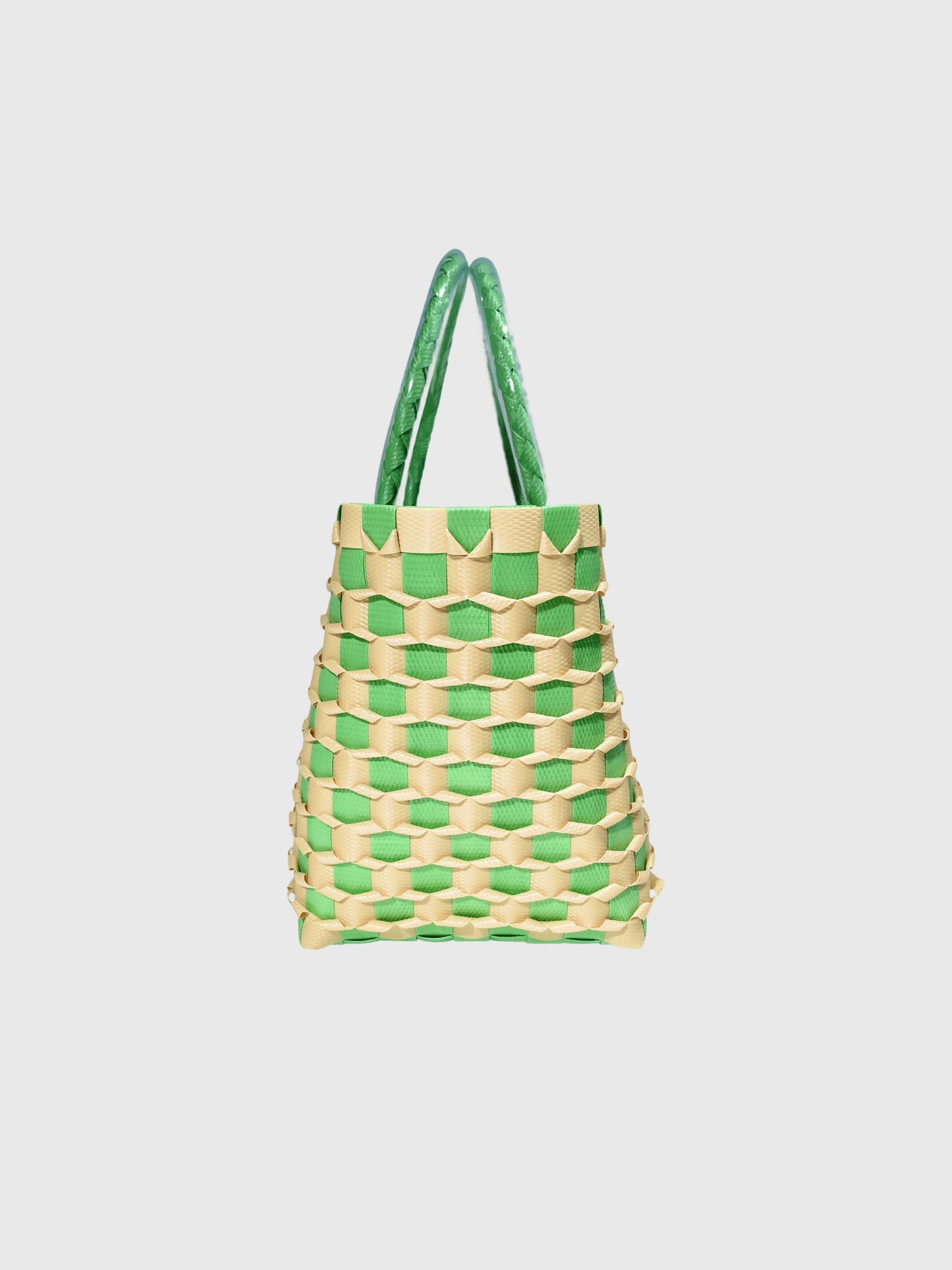 グリーン ベージュ エンボス ミニ ハンドバッグ