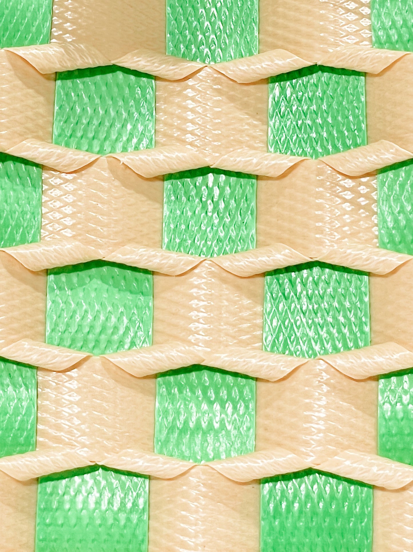 グリーン ベージュ エンボス ミニ ハンドバッグ