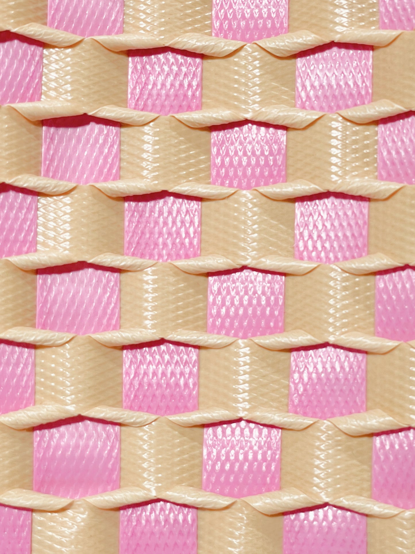 ピンク ベージュ エンボス ハンドバッグ