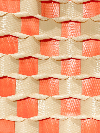 オレンジ ベージュ エンボス ミニ ハンドバッグ