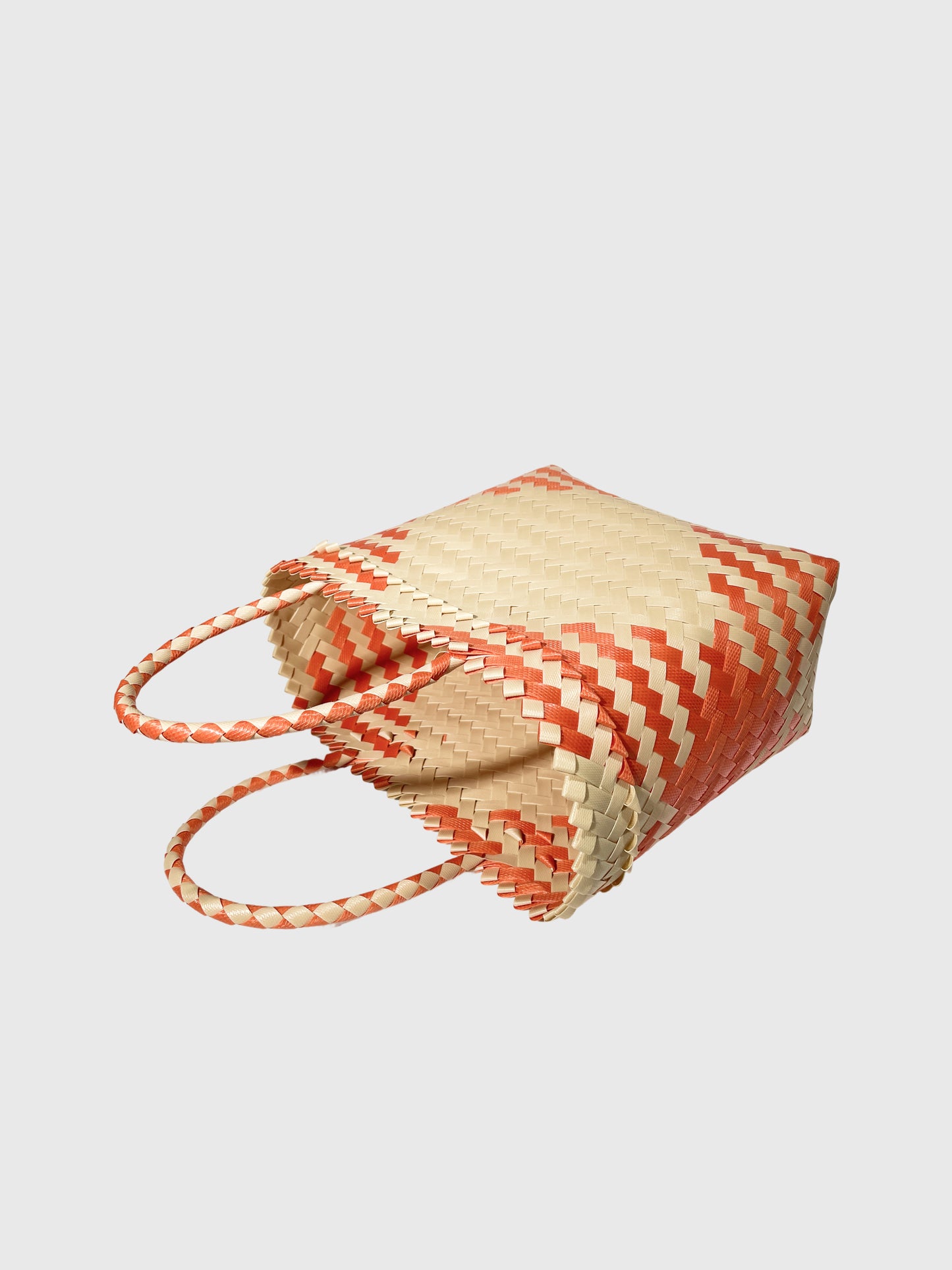 オレンジ ベージュ トライアングル ルリック ミニ ハンドバッグ