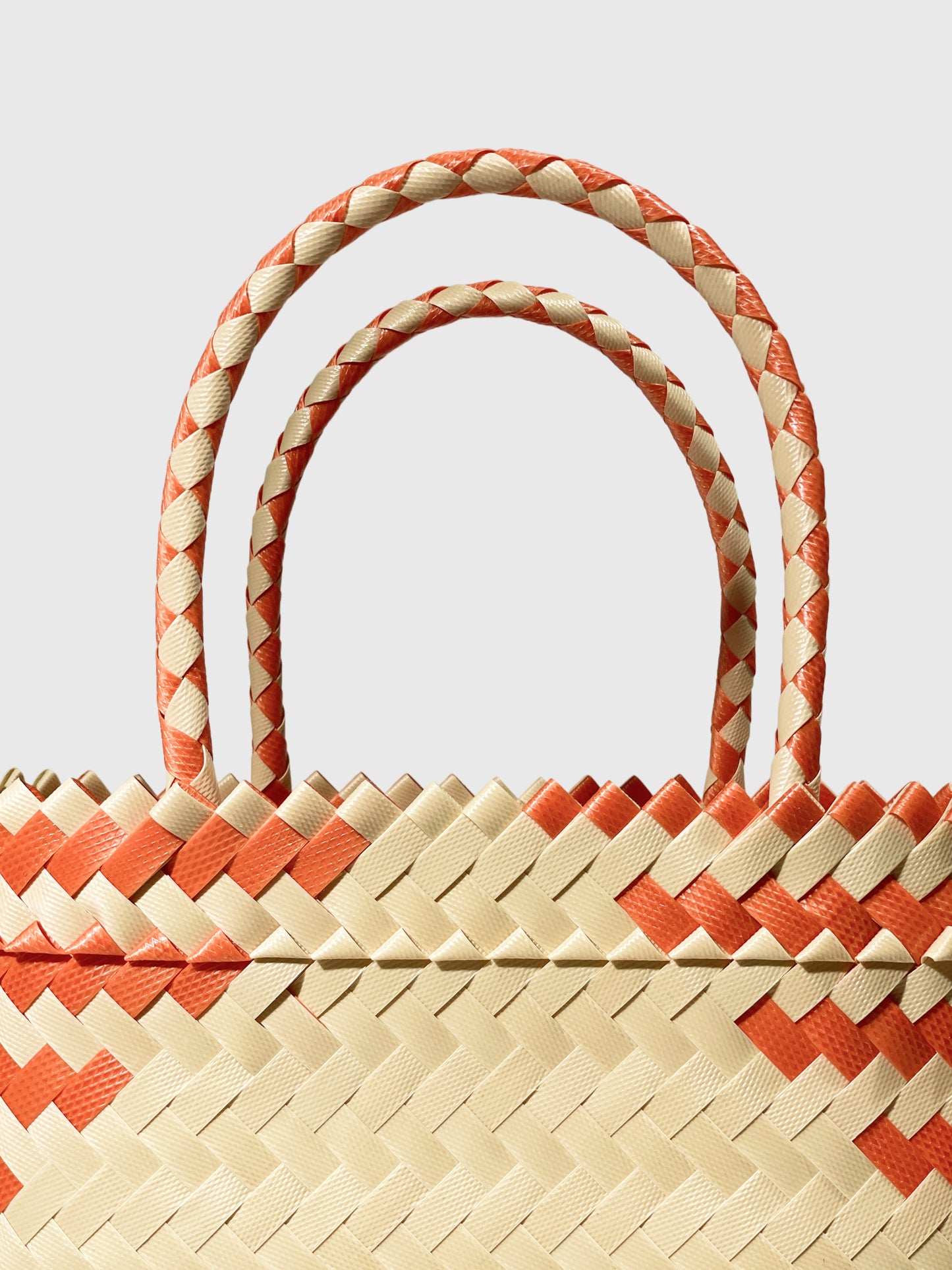 オレンジ ベージュ トライアングル ルリック ミニ ハンドバッグ