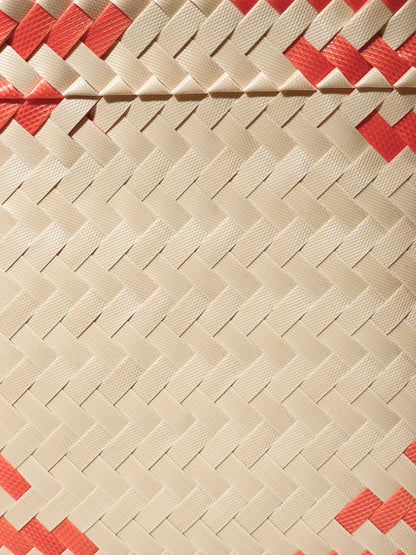 オレンジ ベージュ トライアングル ルリック ミニ ハンドバッグ