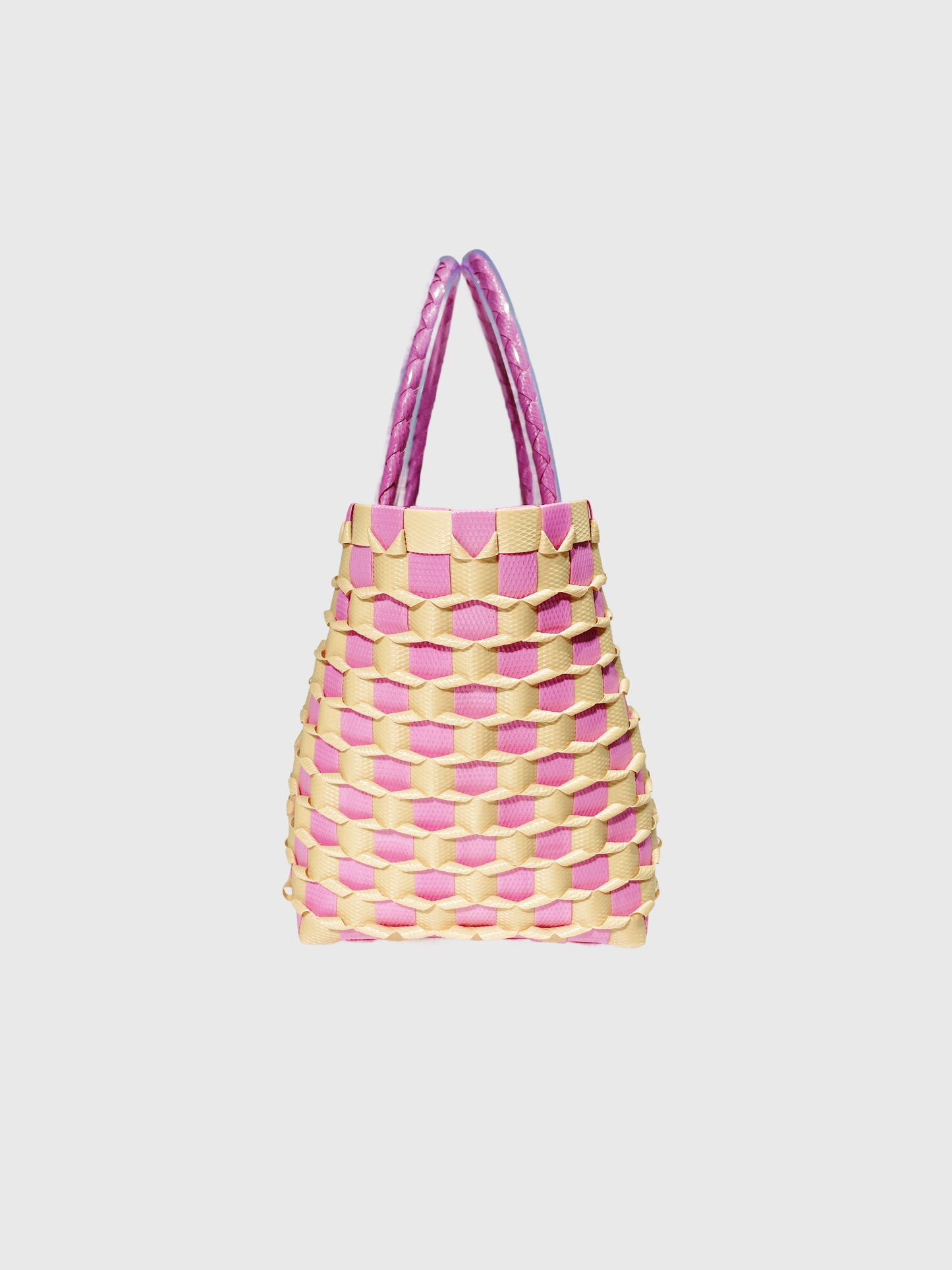 ピンク ベージュ エンボス ミニ ハンドバッグ