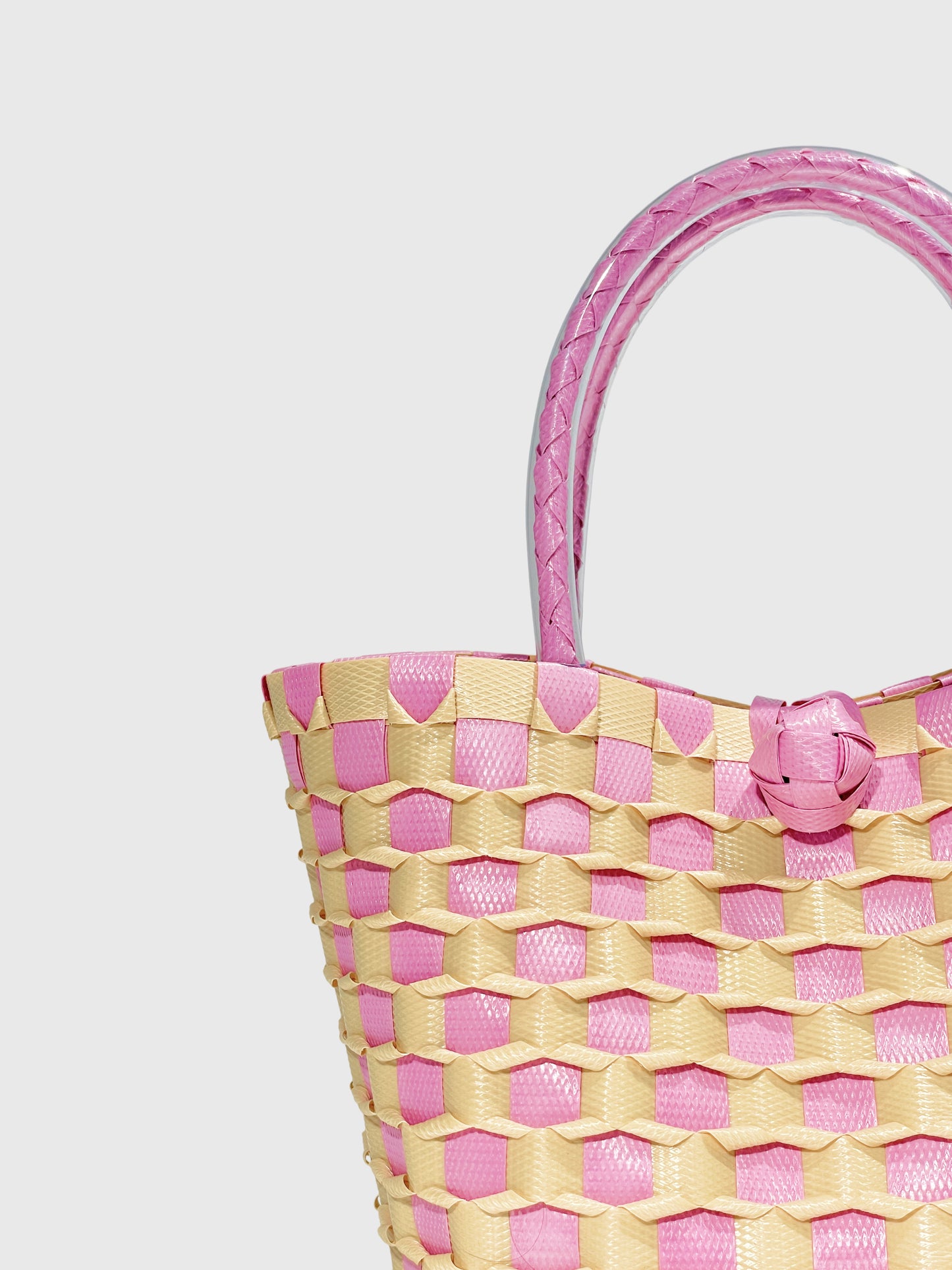 ピンク ベージュ エンボス ミニ ハンドバッグ