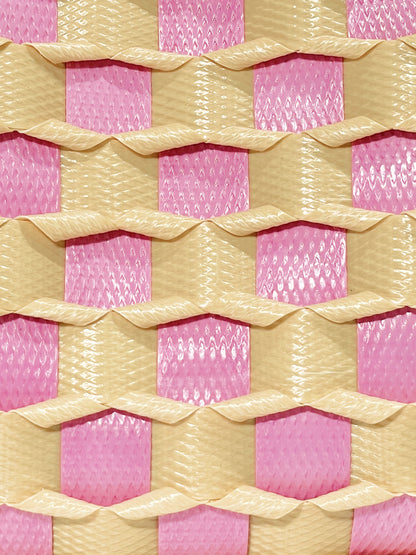 ピンク ベージュ エンボス ミニ ハンドバッグ