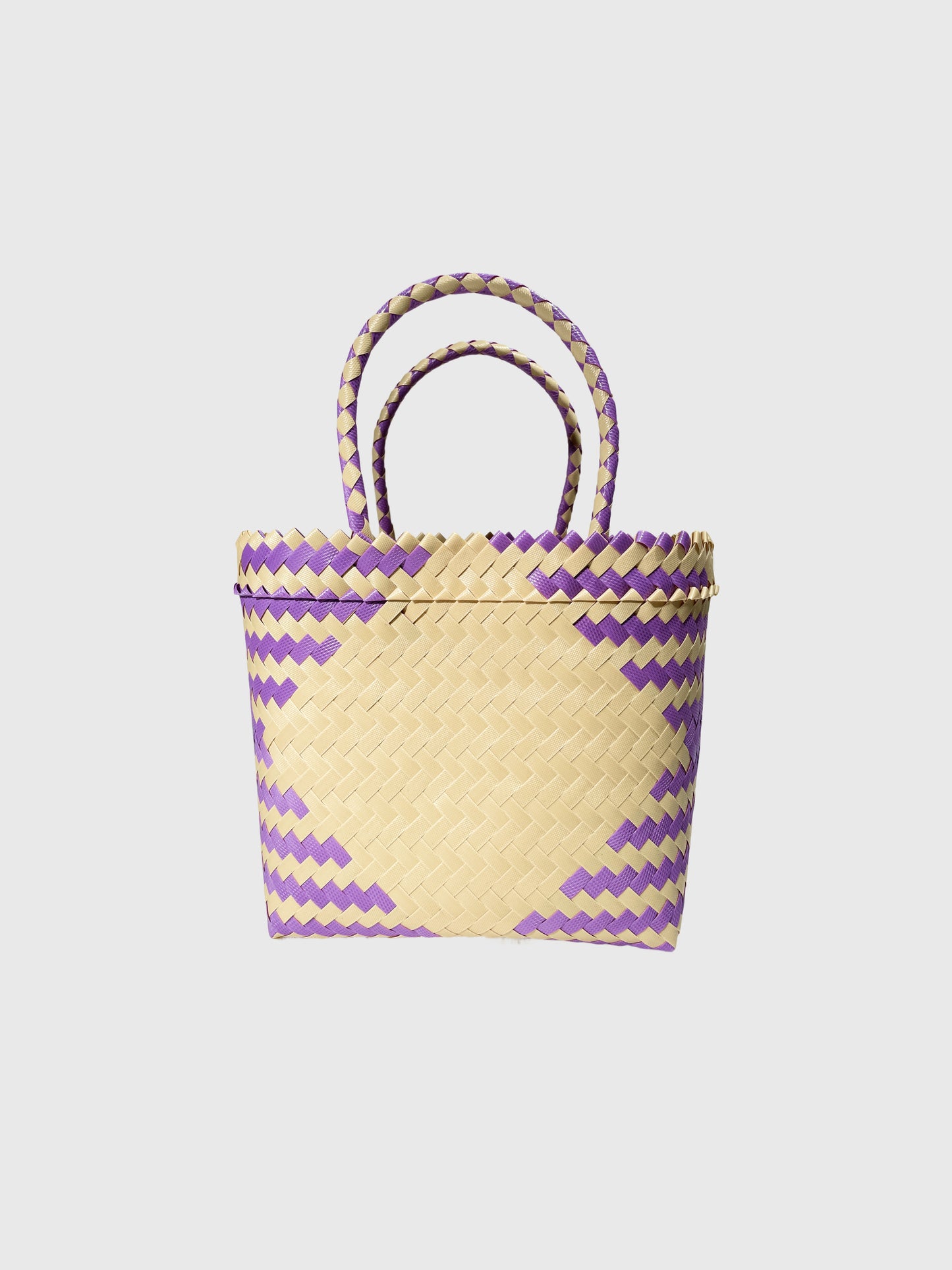 パープル ベージュ トライアングル ルリック ミニ ハンドバッグ