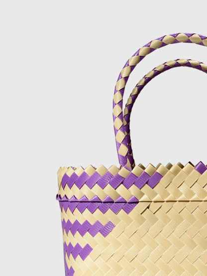 パープル ベージュ トライアングル ルリック ミニ ハンドバッグ