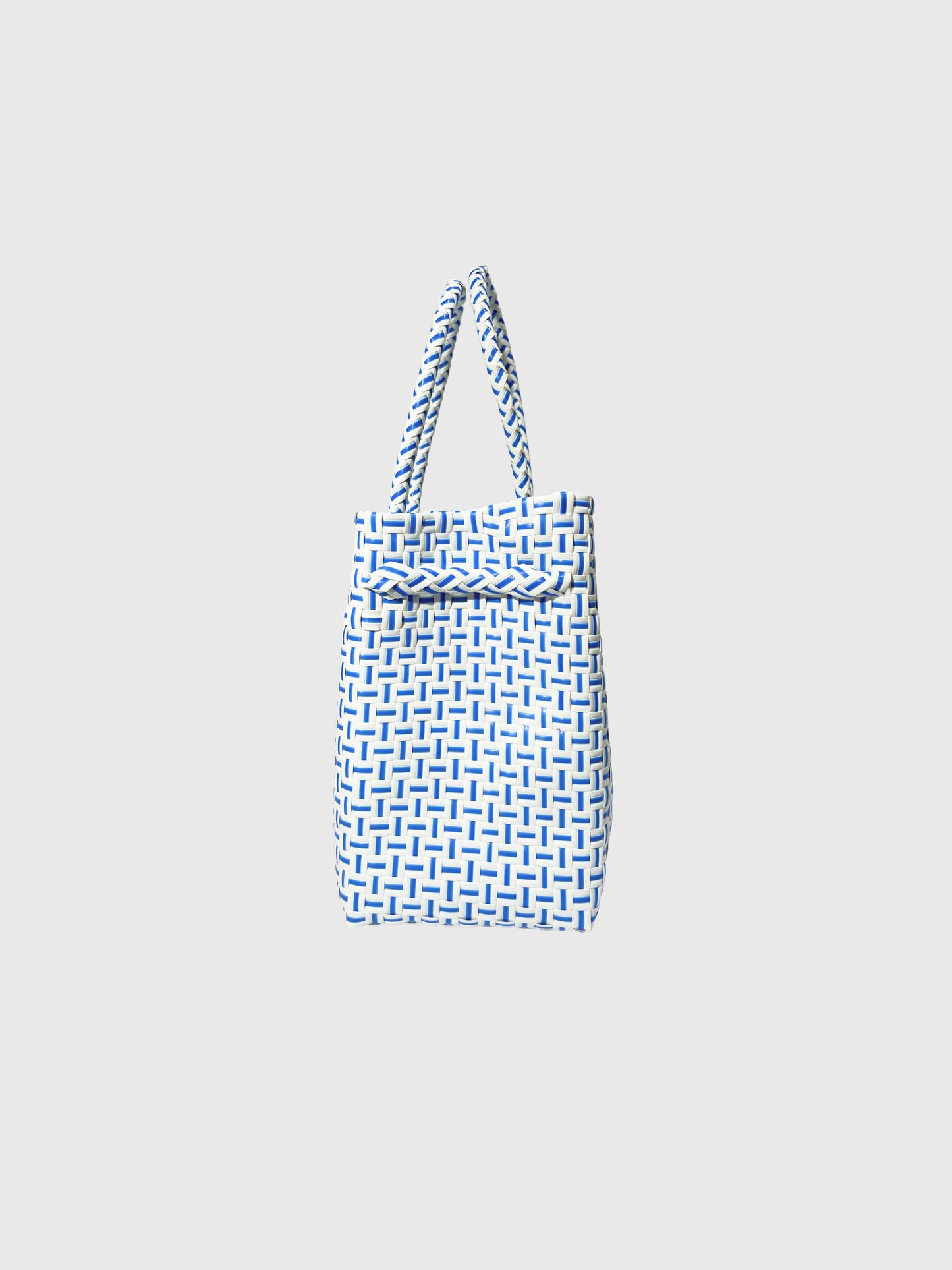 ホワイト ブルー ミニハンドバッグ