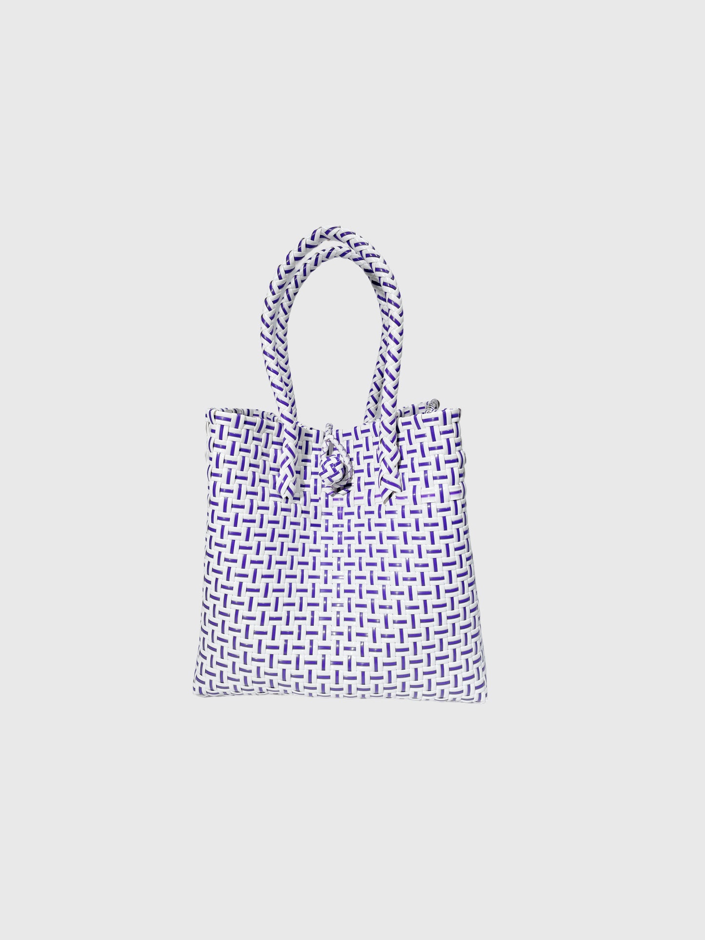 ホワイト パープル ミニハンドバッグ