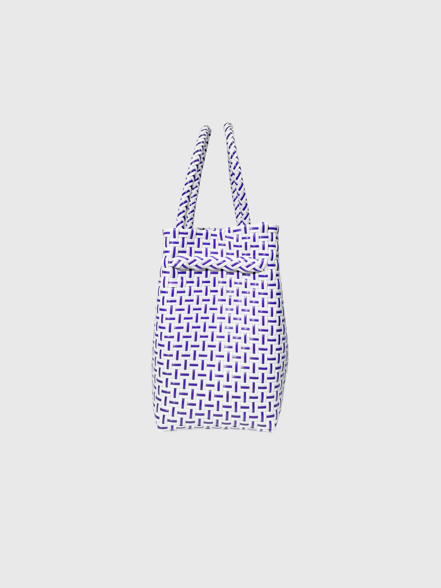 ホワイト パープル ミニハンドバッグ