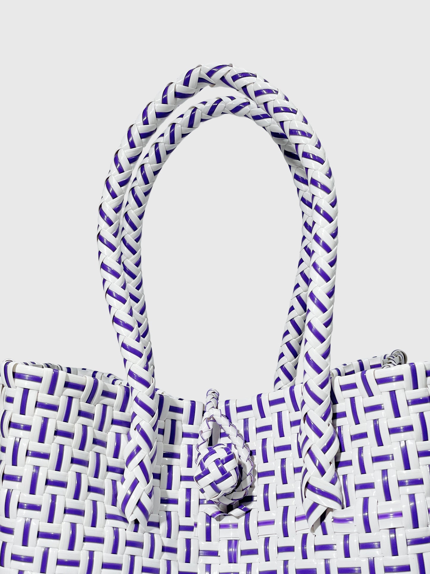 ホワイト パープル ミニハンドバッグ