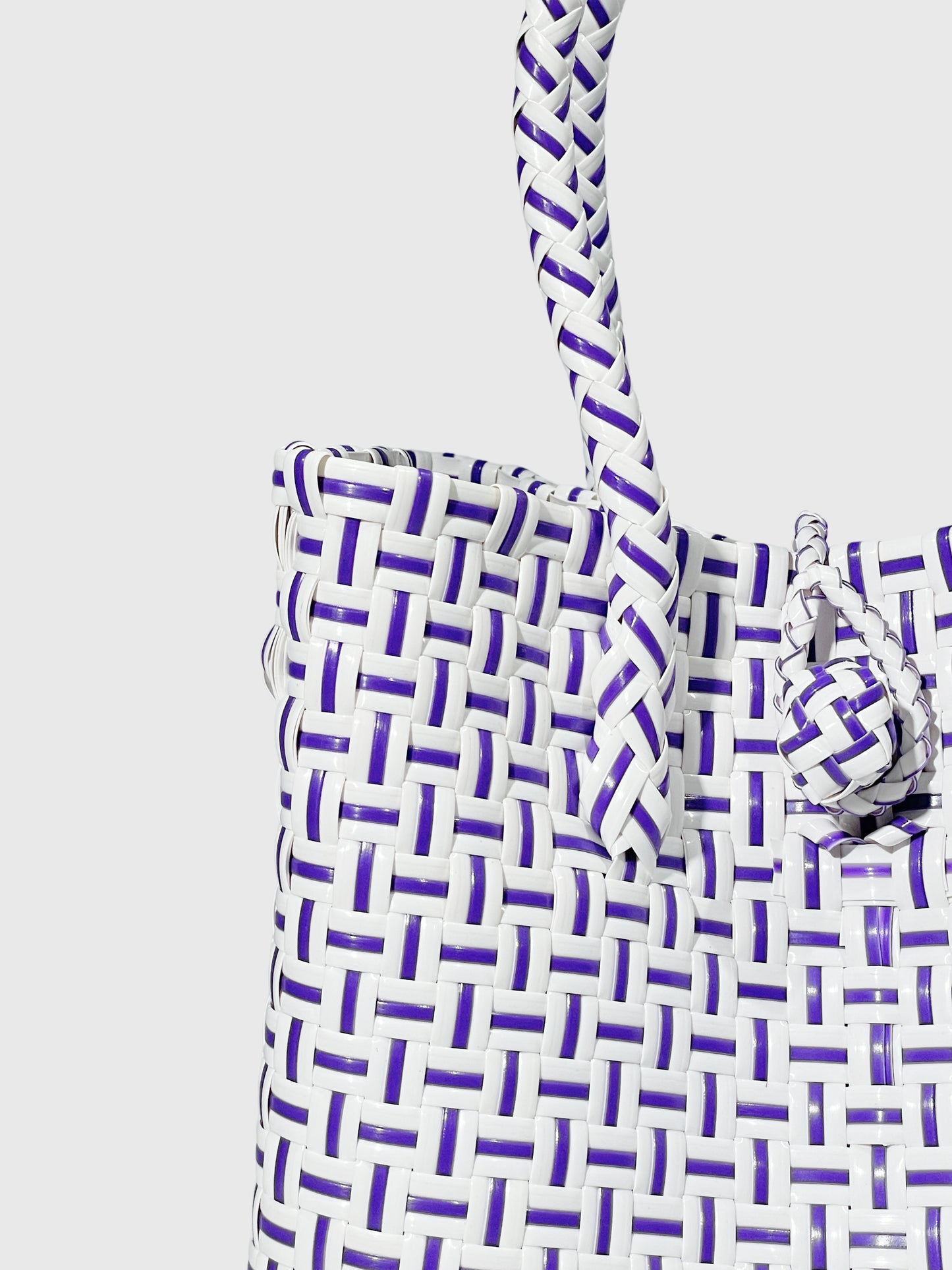 ホワイト パープル ミニハンドバッグ